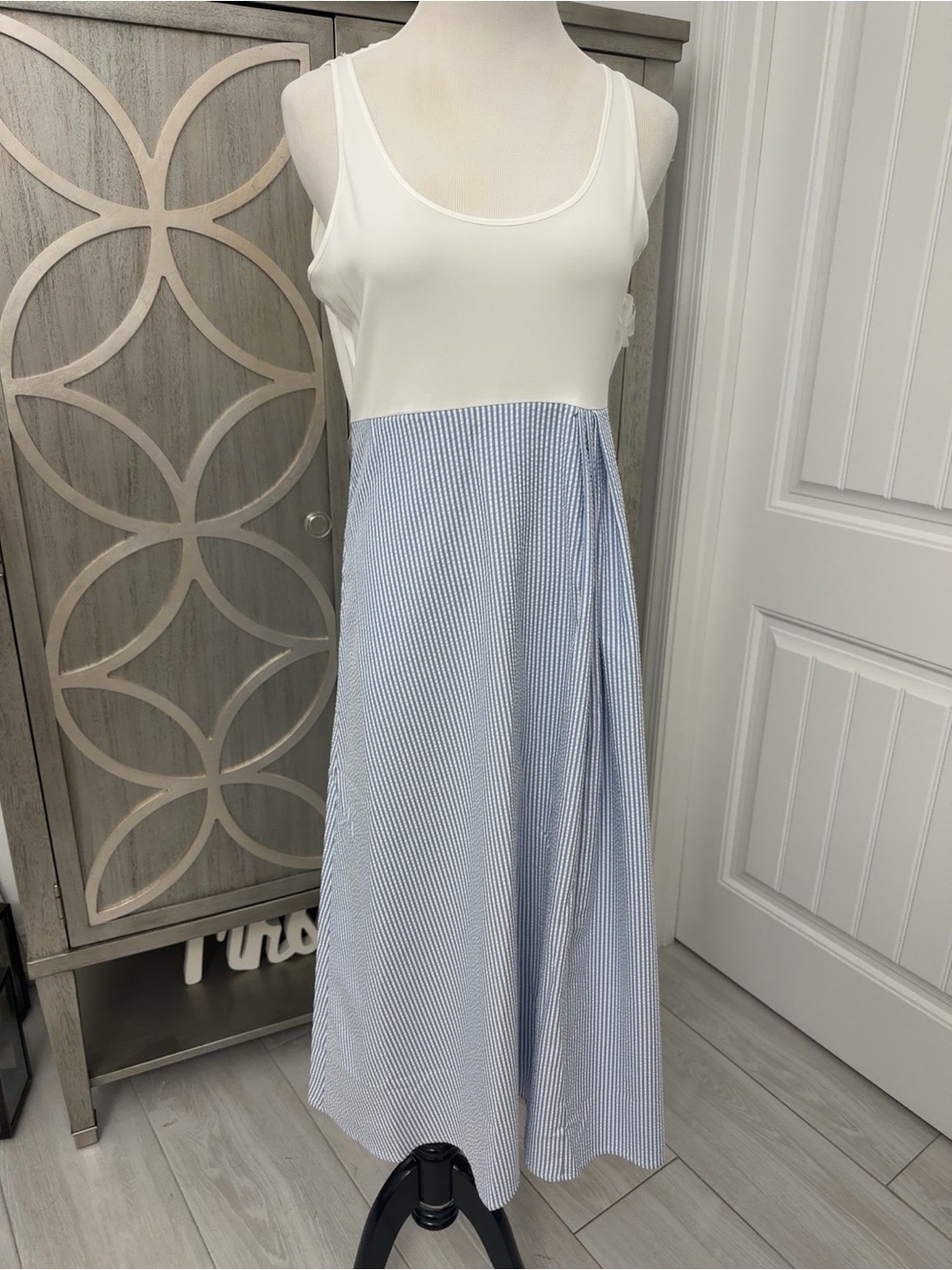 Anne Klein White dress with removable top for summer days, attachable top - Picture 3 of 7
